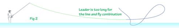 Fly fishing leader too long